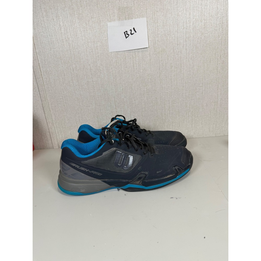 Wilson Rush Pro Shoes Mens Size 12 Blue Gray Court Tennis Low Top WRS325190
